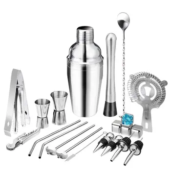 22-Piece Stainless Steel Cocktail Shaker Set Cocktail Shaker Bartending Tool Set Wine Glass Cocktail Mixer
22-Piece Stainless Steel Cocktail Shaker Set Cocktail Shaker Bartending Tool Set Wine Glass Cocktail Mixer
