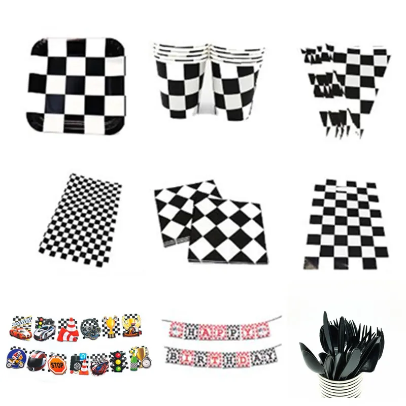 black and white plaid theme party disposable tableware cars racing flag board cup game lattice party wedding decoration kids toy
black and white plaid theme party disposable tableware cars racing flag board cup game lattice party wedding decoration kids toy