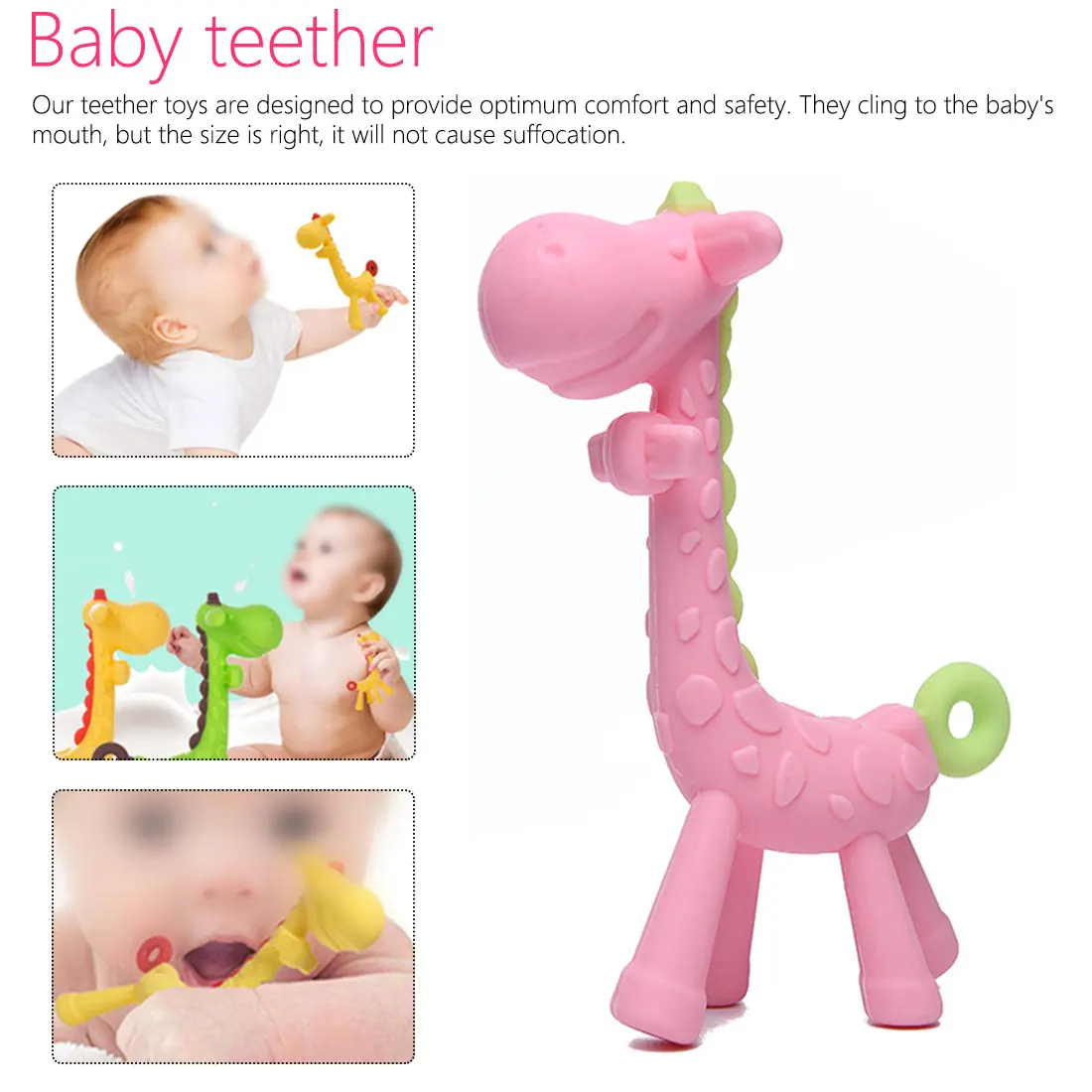 Baby teeth that fawn molar rod giraffe to bite the teether safty Baby Teether Pacifier Cartoon Teething Nursing Silicone
Baby teeth that fawn molar rod giraffe to bite the teether safty Baby Teether Pacifier Cartoon Teething Nursing Silicone
