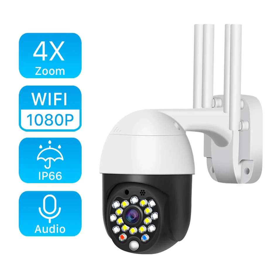 Outdoor Waterproof Mini Wifi IP Camera HD 1080P 4X PTZ Zoom IP Camera Full Color Vision Motion Monitor P2P CCTV Surveillance
Outdoor Waterproof Mini Wifi IP Camera HD 1080P 4X PTZ Zoom IP Camera Full Color Vision Motion Monitor P2P CCTV Surveillance