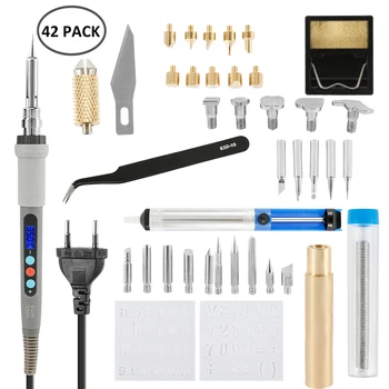 42pcs Wood Embossing Burning Solderng Pen Soldering Iron Adjustable 60w EU Plug Carving Pyrography Tool Wood Burning Kit
42pcs Wood Embossing Burning Solderng Pen Soldering Iron Adjustable 60w EU Plug Carving Pyrography Tool Wood Burning Kit