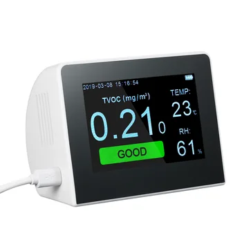 HCHO PM1.0 PM2.5 PM10 TVOC Gas Analyzer with Temperature Humidity Meter Formaldeyde Detector Air Quality Analyzer
HCHO PM1.0 PM2.5 PM10 TVOC Gas Analyzer with Temperature Humidity Meter Formaldeyde Detector Air Quality Analyzer