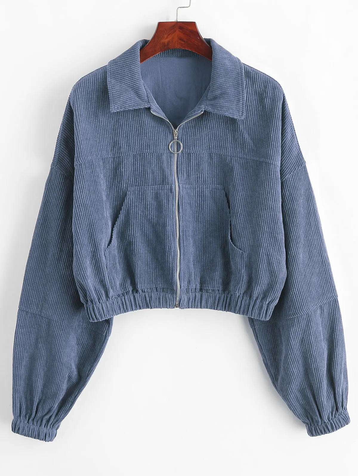 ZAFUL Corduroy Pocket Pull Ring Drop Shoulder Short Jacket Women Zip Up Wide Waist Turn-Down Collar Pockets Crop Coats Outwear
ZAFUL Corduroy Pocket Pull Ring Drop Shoulder Short Jacket Women Zip Up Wide Waist Turn-Down Collar Pockets Crop Coats Outwear