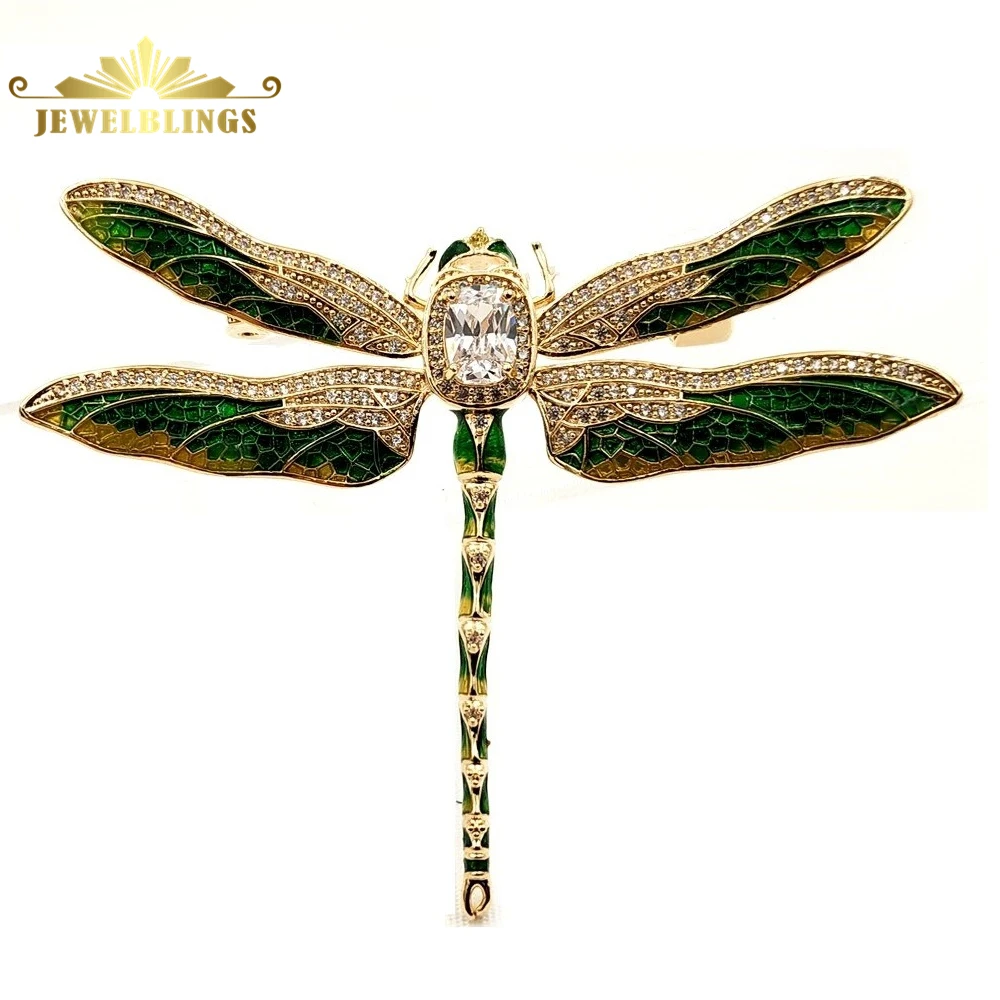 Vintage Green Enameled Oversize Dragonfly Brooches Gold Tone Micro Pave Crystal Winged Big Dragonfly Pins Unisex Insect Jewelry
Vintage Green Enameled Oversize Dragonfly Brooches Gold Tone Micro Pave Crystal Winged Big Dragonfly Pins Unisex Insect Jewelry