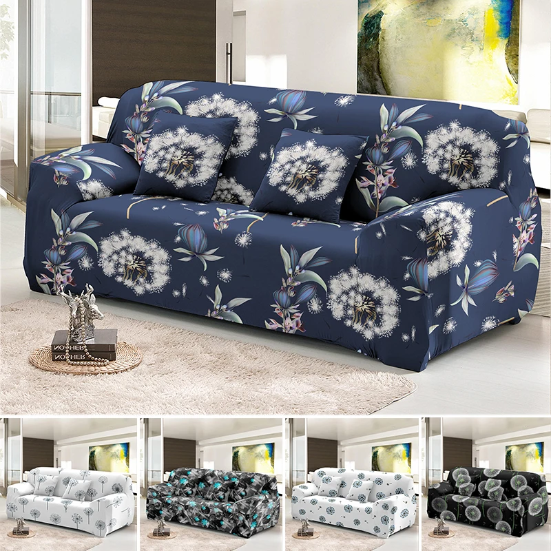 

Plant Printing Dandelion Sofa Cover 1/2/3/4 Seater Slipcovers For Living Room Decor All-Cover Dust-proof Couch Covers