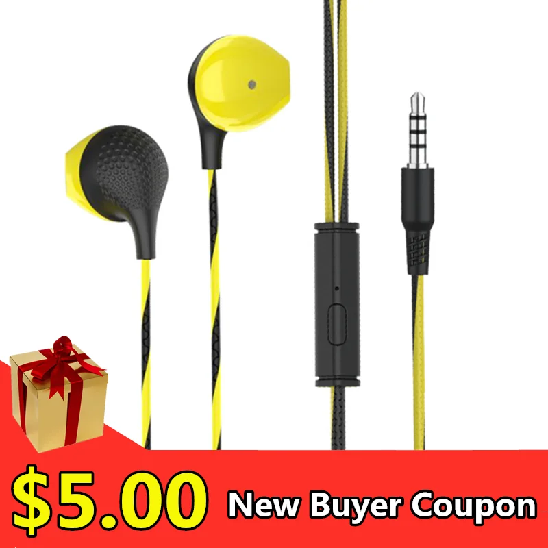 3.5mm Wired Earphones Stereo Music Deep Bass Earbuds Headset Sports Earphone In-line Control Hands-free with Microphone PC Phone
3.5mm Wired Earphones Stereo Music Deep Bass Earbuds Headset Sports Earphone In-line Control Hands-free with Microphone PC Phone