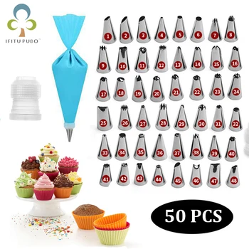 50 PCS/Set Silicone Pastry Bag Tips Kitchen DIY 48 Icing Piping Nozzle + Cream Reusable Pastry Bags Cake Decorating Tools ZXH
50 PCS/Set Silicone Pastry Bag Tips Kitchen DIY 48 Icing Piping Nozzle + Cream Reusable Pastry Bags Cake Decorating Tools ZXH