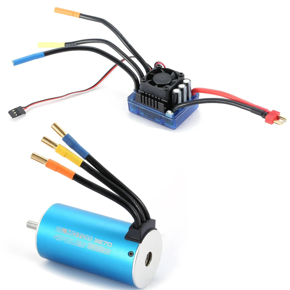 RC 3670 2650KV Sensorless Brushless Motor with 120A ESC Combo Set for 1/8 RC car
RC 3670 2650KV Sensorless Brushless Motor with 120A ESC Combo Set for 1/8 RC car