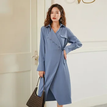 Women Chiffon Dress 2020 Spring And Winter Irregular Turn-down Collar Mid-Calf Empire Waist Female Chiffon Dresses
Women Chiffon Dress 2020 Spring And Winter Irregular Turn-down Collar Mid-Calf Empire Waist Female Chiffon Dresses
