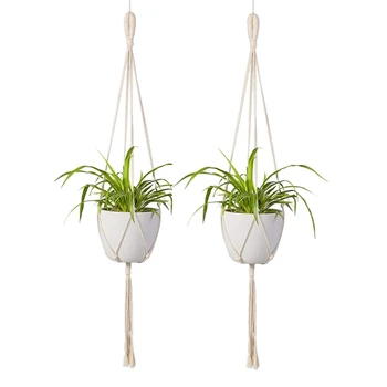 Macrame Plant Hanger 2Pcs Indoor Outdoor Wall Hanging Planter Basket - Cotton Rope Modern Boho Home Decor
Macrame Plant Hanger 2Pcs Indoor Outdoor Wall Hanging Planter Basket - Cotton Rope Modern Boho Home Decor