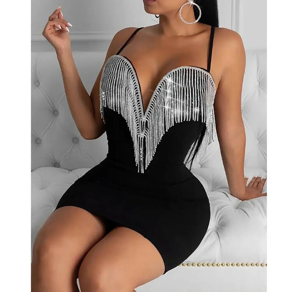 Womens Sleeveless Tight Jumpsuit/Dress Slim Fit Sexy V-Neck Patchwork Tassels Dress Bodysuit Women Elegant Jumpsuit S-XL
Womens Sleeveless Tight Jumpsuit/Dress Slim Fit Sexy V-Neck Patchwork Tassels Dress Bodysuit Women Elegant Jumpsuit S-XL
