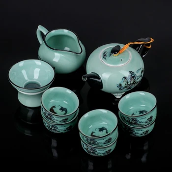 Tea ceremony set "Shuixian", 9 items: teapot 250, 6 cups 50 ml, chahai 200 ml, sieve, stand
Tea ceremony set "Shuixian", 9 items: teapot 250, 6 cups 50 ml, chahai 200 ml, sieve, stand