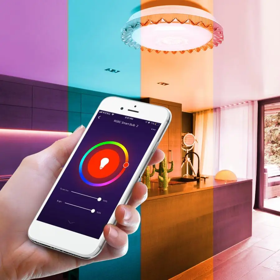 RGB&WW 48W 15inch LED Smart Multi-color Ceiling Light Lamp Wifi Vioce Control Lighting AC 85-265V Ceiling Light
RGB&WW 48W 15inch LED Smart Multi-color Ceiling Light Lamp Wifi Vioce Control Lighting AC 85-265V Ceiling Light