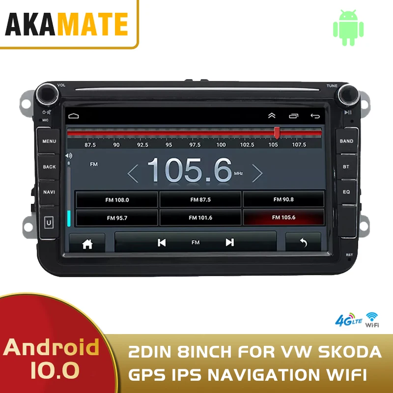 Автомобильный мультимедийный видеоплеер 2din HD 8 дюймов сенсорный экран Android