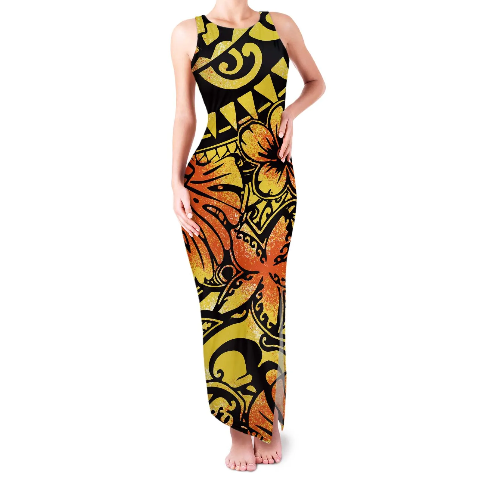 2022 New Summer Polynesian Frangipani Print Dress Suspenders Sexy O Collar Slim Size Fashion Floor-Length Dress
2022 New Summer Polynesian Frangipani Print Dress Suspenders Sexy O Collar Slim Size Fashion Floor-Length Dress
