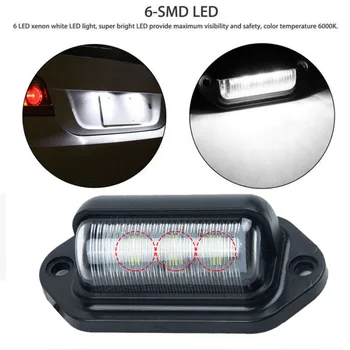 Universal 2pcs Waterproof 6 LED 12V License Plate Light Car Number Box For Car Boat Truck Trailer Step Lamp SUV
Universal 2pcs Waterproof 6 LED 12V License Plate Light Car Number Box For Car Boat Truck Trailer Step Lamp SUV