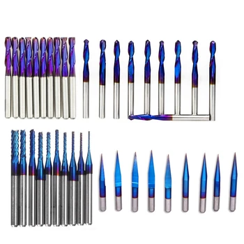 40Pcs End Mill Engraving Bits Set Nano Blue Coat CNC Router Bits Cutting Milling Tool Engraving Cutter 1/8 inch Shank 
40Pcs End Mill Engraving Bits Set Nano Blue Coat CNC Router Bits Cutting Milling Tool Engraving Cutter 1/8 inch Shank