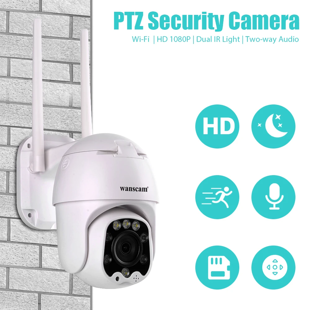 2020 Newest Wanscam 1080P WiFi IP Camera Motion Detect Auto-Tracking PTZ 4X Zoom 2-way Audio P2P CCTV Security Outdoor Dome Cam
2020 Newest Wanscam 1080P WiFi IP Camera Motion Detect Auto-Tracking PTZ 4X Zoom 2-way Audio P2P CCTV Security Outdoor Dome Cam