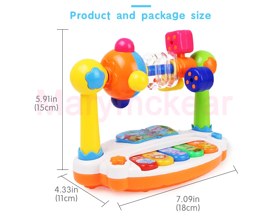 Baby Multi-functional Rattles Cute Educational Toys with Music Light Toddler Developmental Musical Toy Newborn Birthday Gifts