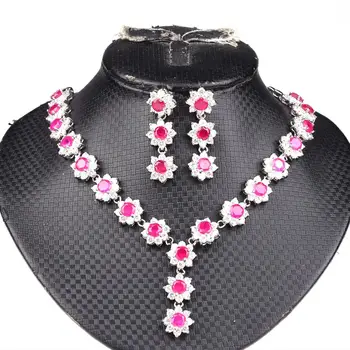 JINYAO Luxury Bride Wedding Jewelry Set for Women White Gold Color Flowers Red Zircon Necklace Earrings Party indian jewelry
JINYAO Luxury Bride Wedding Jewelry Set for Women White Gold Color Flowers Red Zircon Necklace Earrings Party indian jewelry