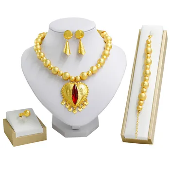 AWEENA Fashion Jewelry Sets Red Crystal Dubai Gold Necklace Earrings for Women African Bridal Wedding Jewelry Set
AWEENA Fashion Jewelry Sets Red Crystal Dubai Gold Necklace Earrings for Women African Bridal Wedding Jewelry Set