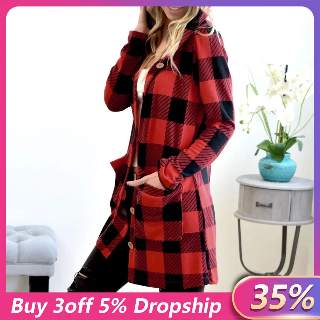 Female Buffalo Plaid Jacket Woman Long Sleeve Cardigans V Neck Fashion Open Front Coat 2019 Spring Female Casual Streetwear#3
Female Buffalo Plaid Jacket Woman Long Sleeve Cardigans V Neck Fashion Open Front Coat 2019 Spring Female Casual Streetwear#3