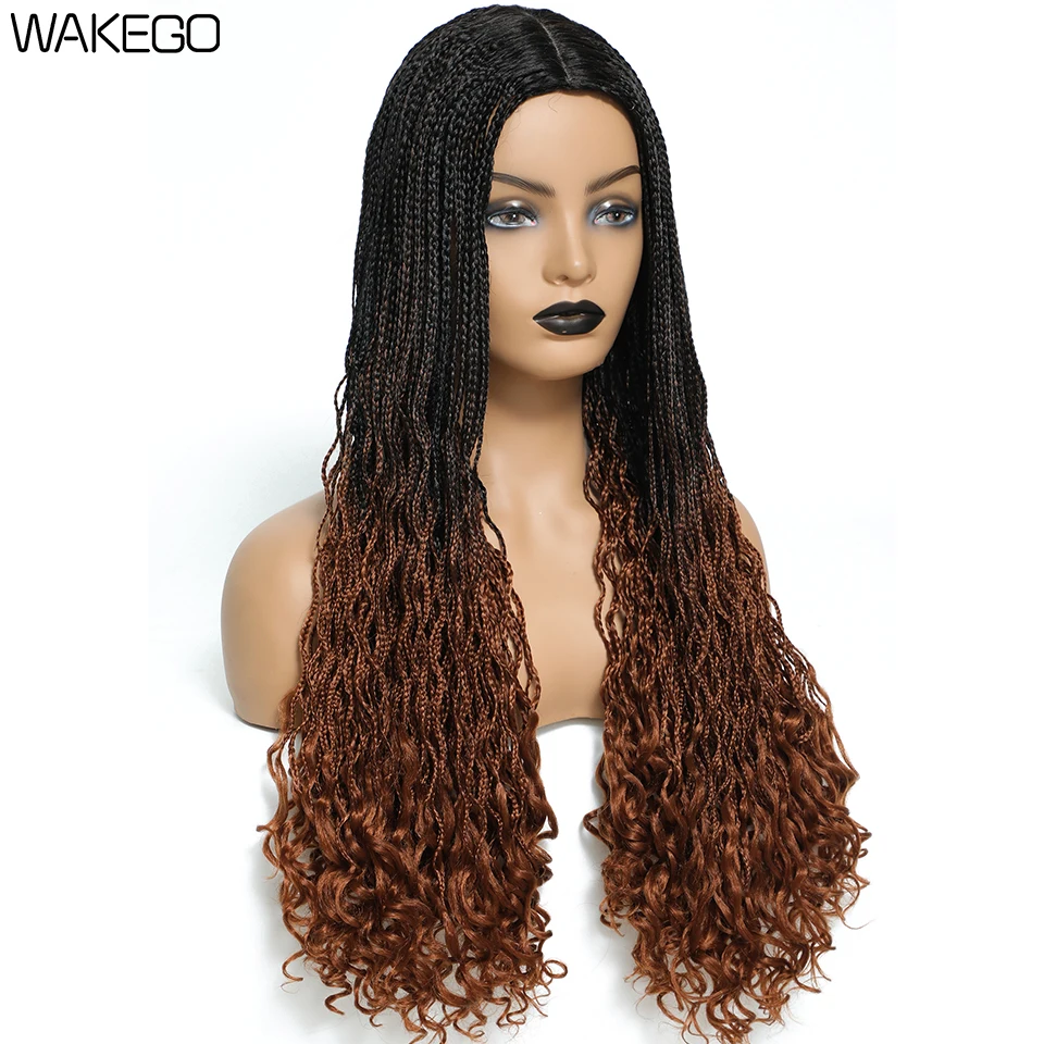 Shop Generic 26 Inch Knotless Braid Wig With Curly End DIY Braided Wigs