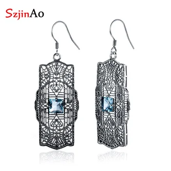 fashion Vintaga Style March Birthstone Solid 925 Sterling Silver Aquamarine Earrings for Women Fine Jewelry Anniversary Gift
fashion Vintaga Style March Birthstone Solid 925 Sterling Silver Aquamarine Earrings for Women Fine Jewelry Anniversary Gift