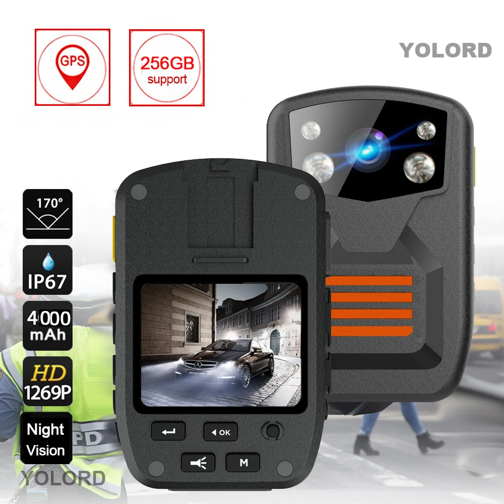 Автомобильная камера 1296p/1080p 36 МП 4000 мАч Ultra HD GPS DVR видео Диктофон полицейская DV