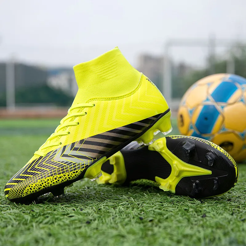 Hot Sale Futsal Yellow Soccer Shoes Men FG/TF Soccer Cleats High Top Football Boots Men Sneakers Grass Training Sport Footwear
Hot Sale Futsal Yellow Soccer Shoes Men FG/TF Soccer Cleats High Top Football Boots Men Sneakers Grass Training Sport Footwear