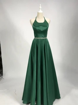 Modest Green Prom Dresses Long 2020 Real Photos Halter Open Back A Line Floor Length Formal Evening Party Gowns Vestido de festa
Modest Green Prom Dresses Long 2020 Real Photos Halter Open Back A Line Floor Length Formal Evening Party Gowns Vestido de festa