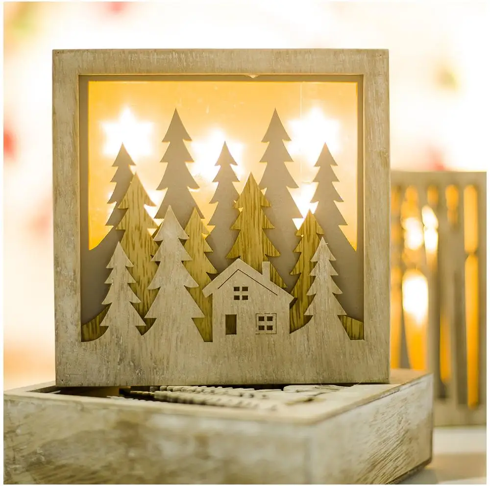 Wooden Christmas LED Lights Box Christmas Tree Elk Shape LED Light Wood DIY Crafs Pendants Christmas Ornaments Home Closet Decor
Wooden Christmas LED Lights Box Christmas Tree Elk Shape LED Light Wood DIY Crafs Pendants Christmas Ornaments Home Closet Decor