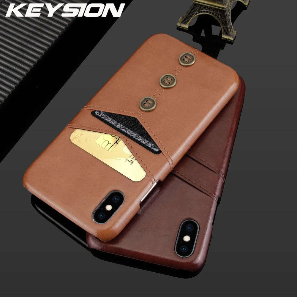 Чехол для телефона KEYSION из искусственной кожи в стиле ретро iPhone XS Max X XR 7 Plus 8 с