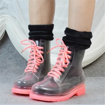 Women Plush Warm Rain Boots Fashion Lady Lace Up Waterproof Booties Transparent Candy Colors Ankle Outdoor Girl's Booties
Women Plush Warm Rain Boots Fashion Lady Lace Up Waterproof Booties Transparent Candy Colors Ankle Outdoor Girl's Booties
