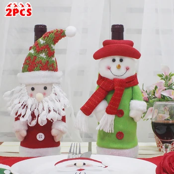 2pcs Set Christmas Wine Bottle Cover Santa Claus Snowman Dinner Table Decoration Wine Cover High Quality
2pcs Set Christmas Wine Bottle Cover Santa Claus Snowman Dinner Table Decoration Wine Cover High Quality