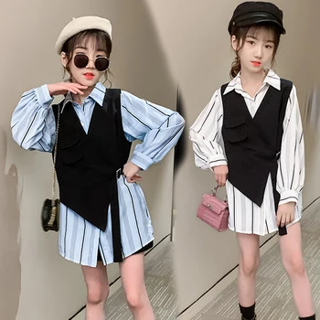 Casual Baby Girl Clothes Set Cotton Long Sleeve Stripe Shirts + Waistcoat 2pcs Teen Girls Clothing Loose Fashion Child Outfits
Casual Baby Girl Clothes Set Cotton Long Sleeve Stripe Shirts + Waistcoat 2pcs Teen Girls Clothing Loose Fashion Child Outfits