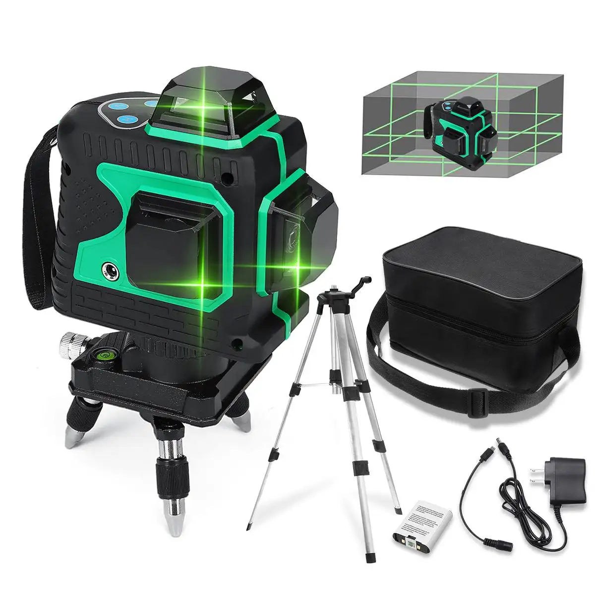 MUSTOOL 3D 655nm Green Auto Laser Level 12 Lines 360° Horizontal & Vertical Cross Build Tool Measuring Tools With 2 Batteries
MUSTOOL 3D 655nm Green Auto Laser Level 12 Lines 360° Horizontal & Vertical Cross Build Tool Measuring Tools With 2 Batteries