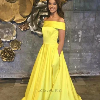 Off Shoulder Prom Dresses Long Dress For Party Lace UP Back Floor Length Satin A-line Formal Gown With Pockets Vestidos De Gala
Off Shoulder Prom Dresses Long Dress For Party Lace UP Back Floor Length Satin A-line Formal Gown With Pockets Vestidos De Gala