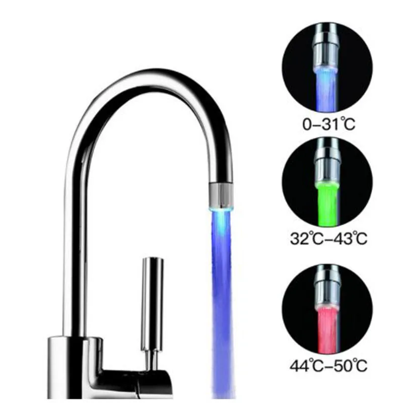 LED Tap Nozzle Faucet Shower Temperature Sensitive 3 Color Light Kitchen Faucet spouts Bathroom Glow Water Saving Faucet Aerator
LED Tap Nozzle Faucet Shower Temperature Sensitive 3 Color Light Kitchen Faucet spouts Bathroom Glow Water Saving Faucet Aerator