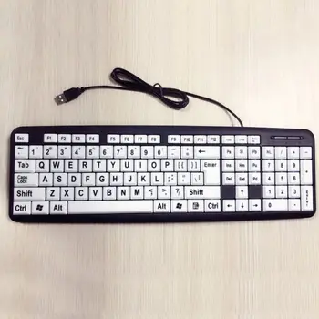 USB Wired PC Computer Game Gaming Keyboard High Contrast Large Print White Keys Black Letter for Old People Elderly Men 95AD
USB Wired PC Computer Game Gaming Keyboard High Contrast Large Print White Keys Black Letter for Old People Elderly Men 95AD