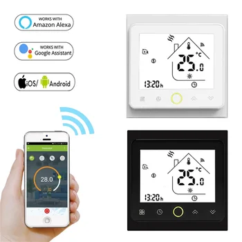 95~250V WiFi Smart Thermostat Temperature Controller for Water Electric Floor Heating Gas Boiler Works With Alexa Google Home
95~250V WiFi Smart Thermostat Temperature Controller for Water Electric Floor Heating Gas Boiler Works With Alexa Google Home