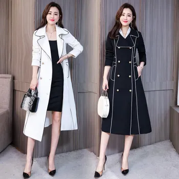 Double Breasted Spring Autumn Dress Coat Women Korean Fashion Belt Windbreaker Office Lady Trench Coat Patchwork Overcoat
Double Breasted Spring Autumn Dress Coat Women Korean Fashion Belt Windbreaker Office Lady Trench Coat Patchwork Overcoat