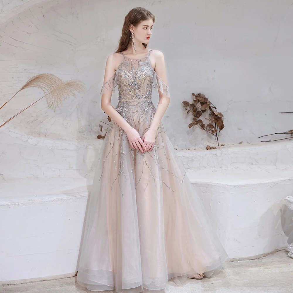 A-Line Evening Prom Dresses Sexy O Neck Spaghetti Straps Backless Sequined Beading Crystal Long Nude Pink 2020 Long Party Gowns
A-Line Evening Prom Dresses Sexy O Neck Spaghetti Straps Backless Sequined Beading Crystal Long Nude Pink 2020 Long Party Gowns