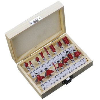 15pcs Trimming Pattern Router Bit Set 1/4 Inch Shank Milling Cutter Tool Kit with Wooden Case for Home Improvement DIY Sep19
15pcs Trimming Pattern Router Bit Set 1/4 Inch Shank Milling Cutter Tool Kit with Wooden Case for Home Improvement DIY Sep19