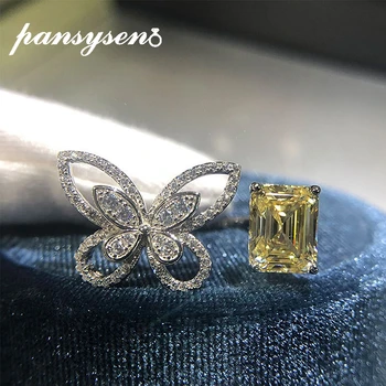 PANSYSEN Luxury 100% Pure 925 Sterling Silver Citrine Diamond Butterfly Open Rings for Women Wedding Cocktail Fine Jewelry Ring
PANSYSEN Luxury 100% Pure 925 Sterling Silver Citrine Diamond Butterfly Open Rings for Women Wedding Cocktail Fine Jewelry Ring
