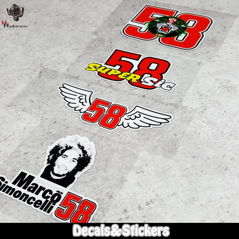 Светоотражающая наклейка №. LN085 № 58 Marc0 Sim0ncelli 3M s MOTO GP на автомобиль наклейки для