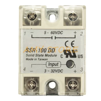 SSR100DD SSR-100DD 100A Solid State Relay DC-DC Input 3-32VDC Output 5-60VDC for Temprature Controller
SSR100DD SSR-100DD 100A Solid State Relay DC-DC Input 3-32VDC Output 5-60VDC for Temprature Controller