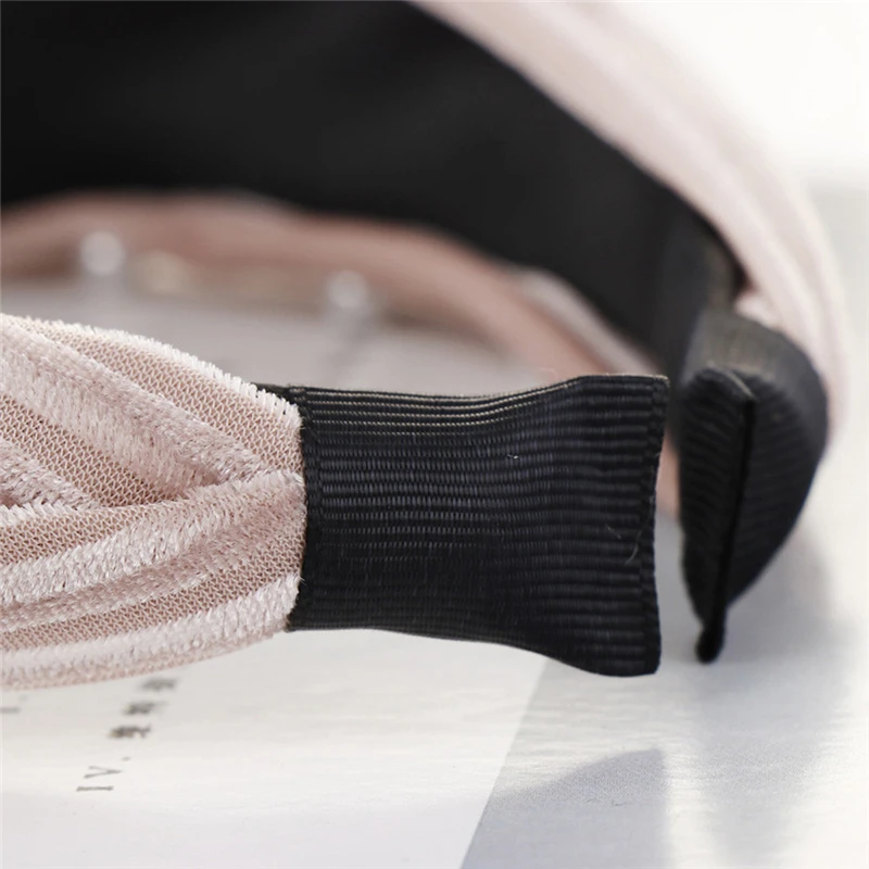 Bohemian Pearl Velvet Braided Headband For Women Rhinestone Knot Hairband Turban Handmade Padded Crown Accessories 1111