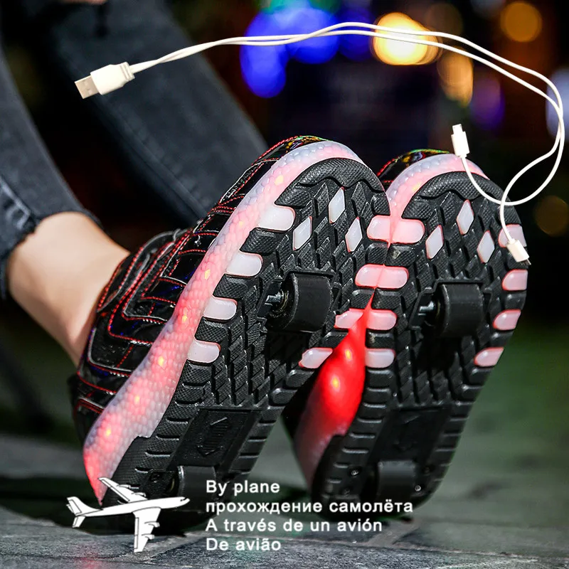 Roller Sneakers for Kids Boys Size 28-40 LED Light Up Shoes with Double Wheels USB Charging Skate Shoes for Children Boys Girls
Roller Sneakers for Kids Boys Size 28-40 LED Light Up Shoes with Double Wheels USB Charging Skate Shoes for Children Boys Girls