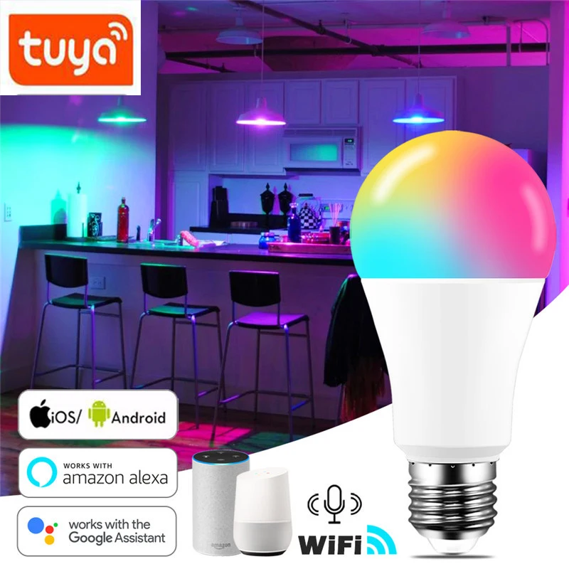 15W WiFi Smart Light Bulb E27 B22 LED RGB Lamp Work with Alexa/Google Home 85-265V RGB+White Dimmable Timer Function Magic Bulb
15W WiFi Smart Light Bulb E27 B22 LED RGB Lamp Work with Alexa/Google Home 85-265V RGB+White Dimmable Timer Function Magic Bulb